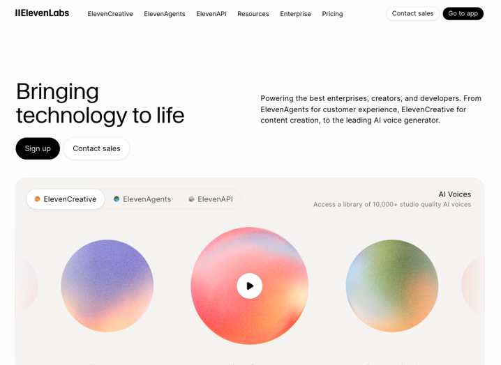 elevenlabs-homepage